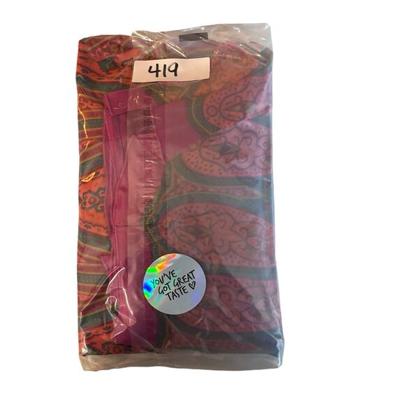 Anna Sui Anthropologie 100% Silk Printed Wrap Boho V Neck Pink Red Dress Size 8 - Picture 14 of 14